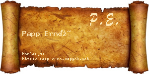 Papp Ernő névjegykártya